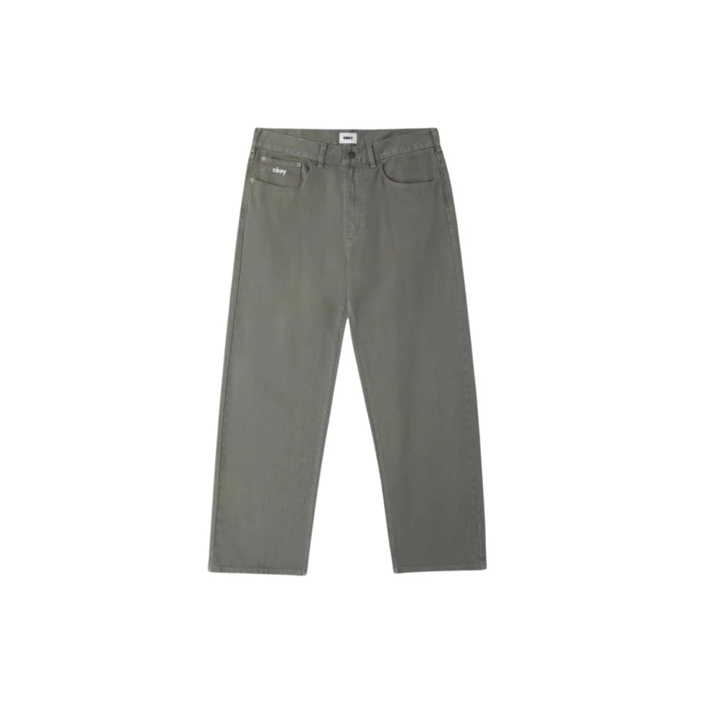 Obey Steenvervaagde Baggy Denim Jeans Gray Heren