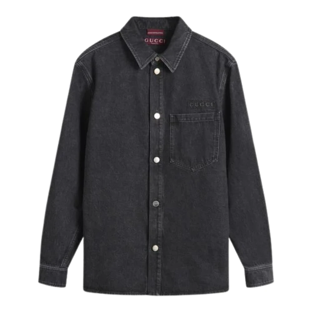 Gucci Men's Black Casual Shirts, S, Shirt With Logo
