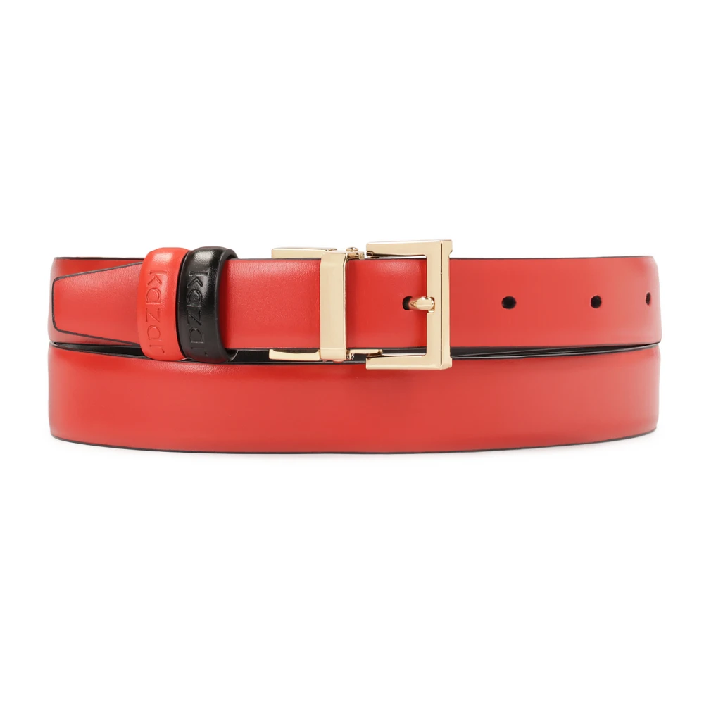 Kazar Zwart en rood dubbelzijdige jurkriem Black Dames