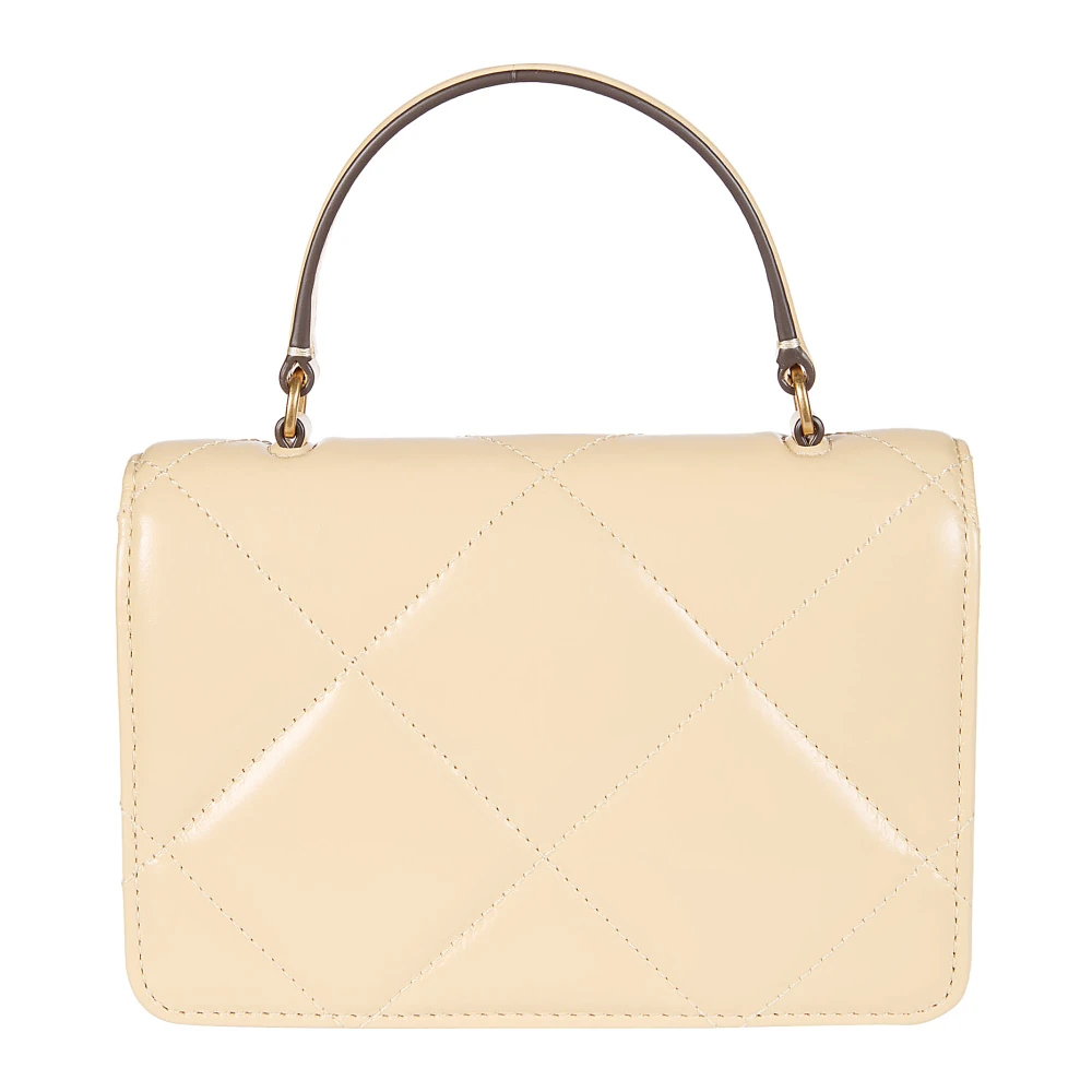 TORY BURCH Patent Mini Tote Tas Beige Dames
