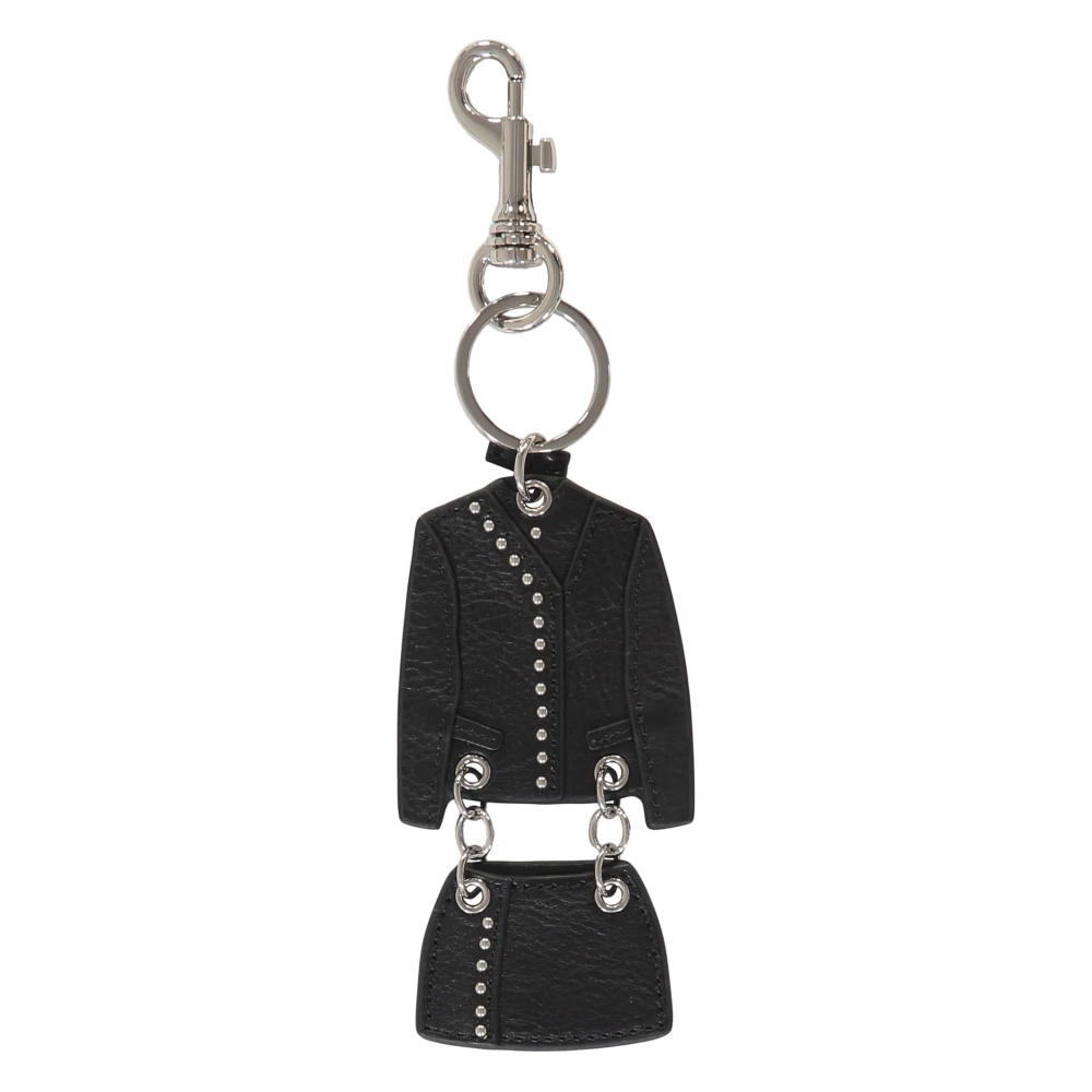 Versus Versace Stijlvolle leren sleutelhanger met decoratieve studs Black Unisex