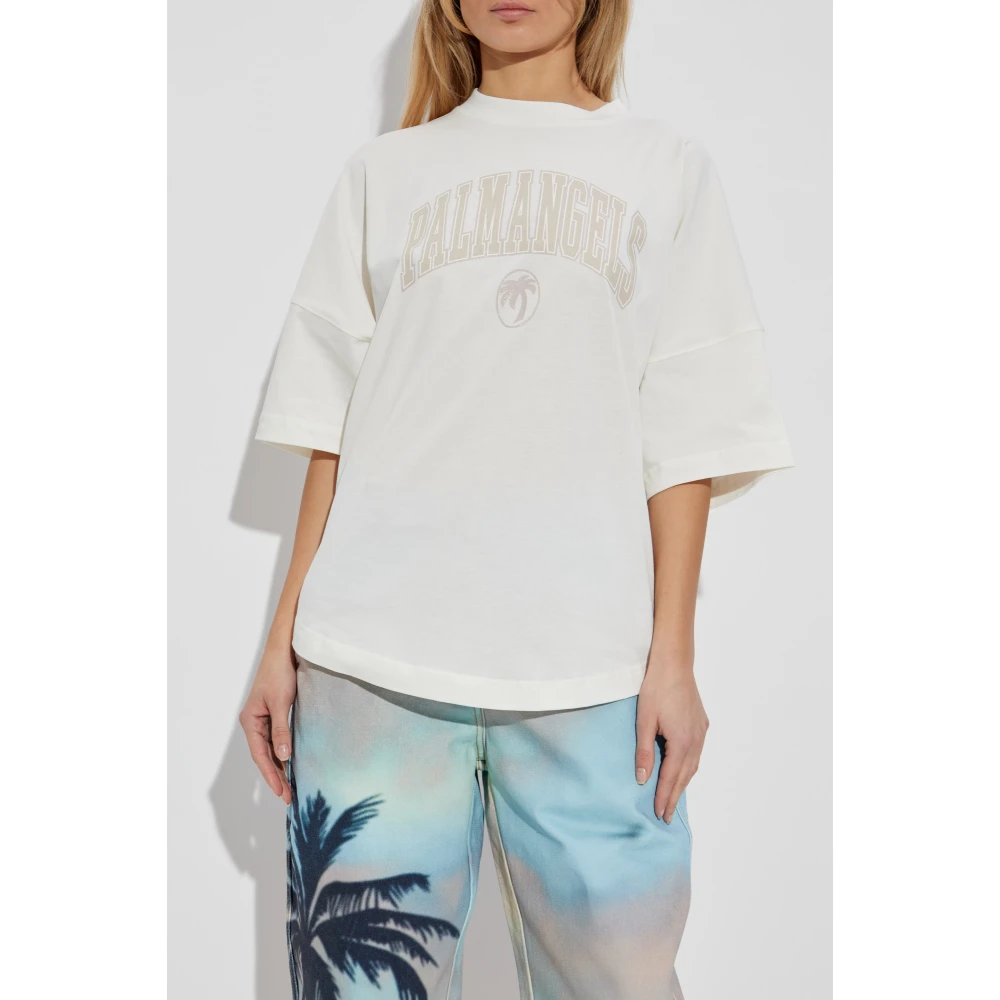 Palm Angels Ruimvallend T-shirt White Dames