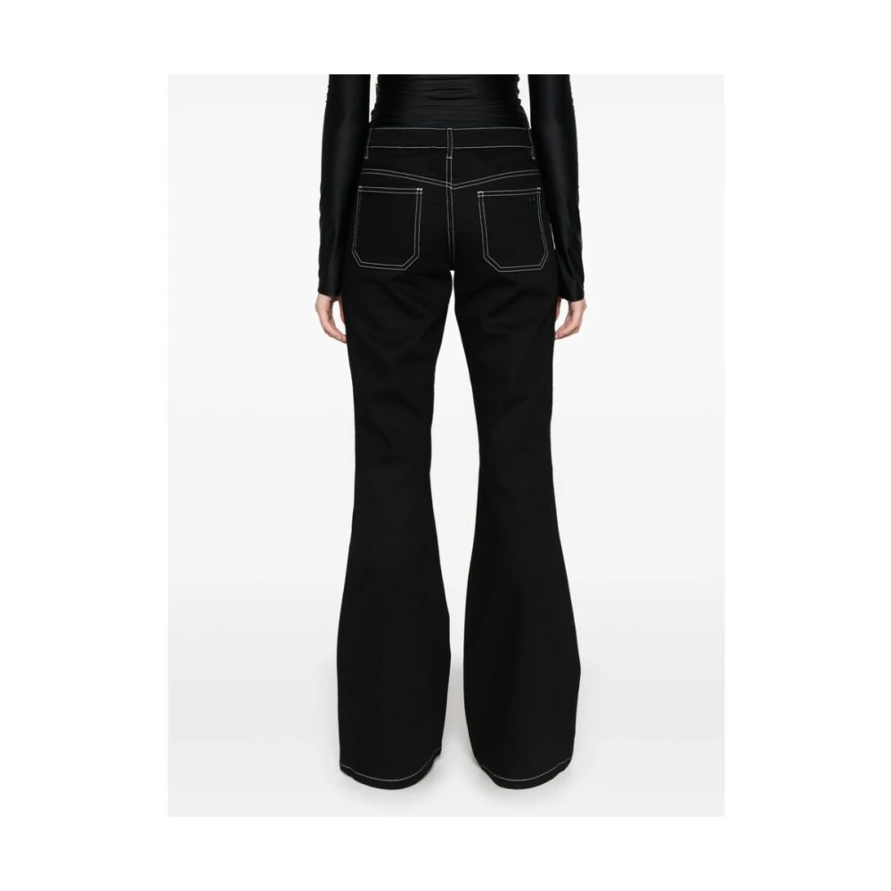 Courrèges Zwarte Bootcut Katoenen Jeans Black Dames