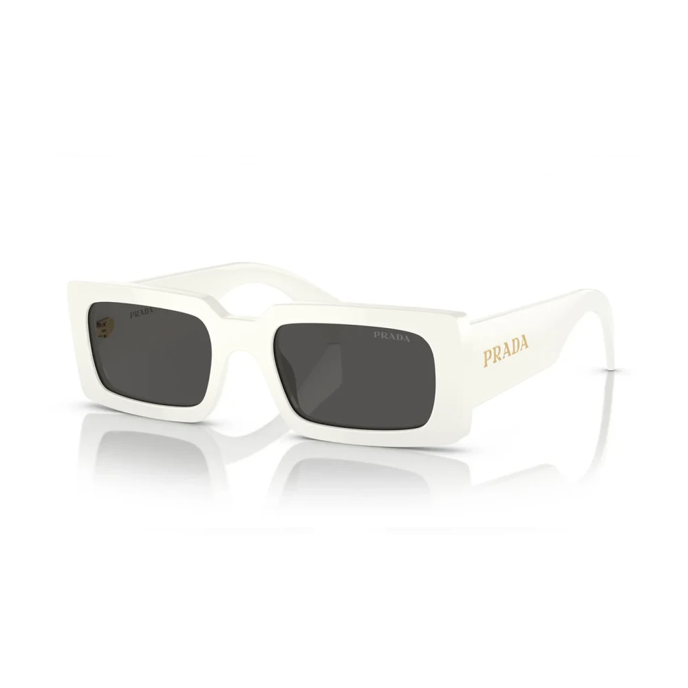 Prada Women's White Sunglasses, 52 Mm, Pillow Shape Sunglasses In Acetate