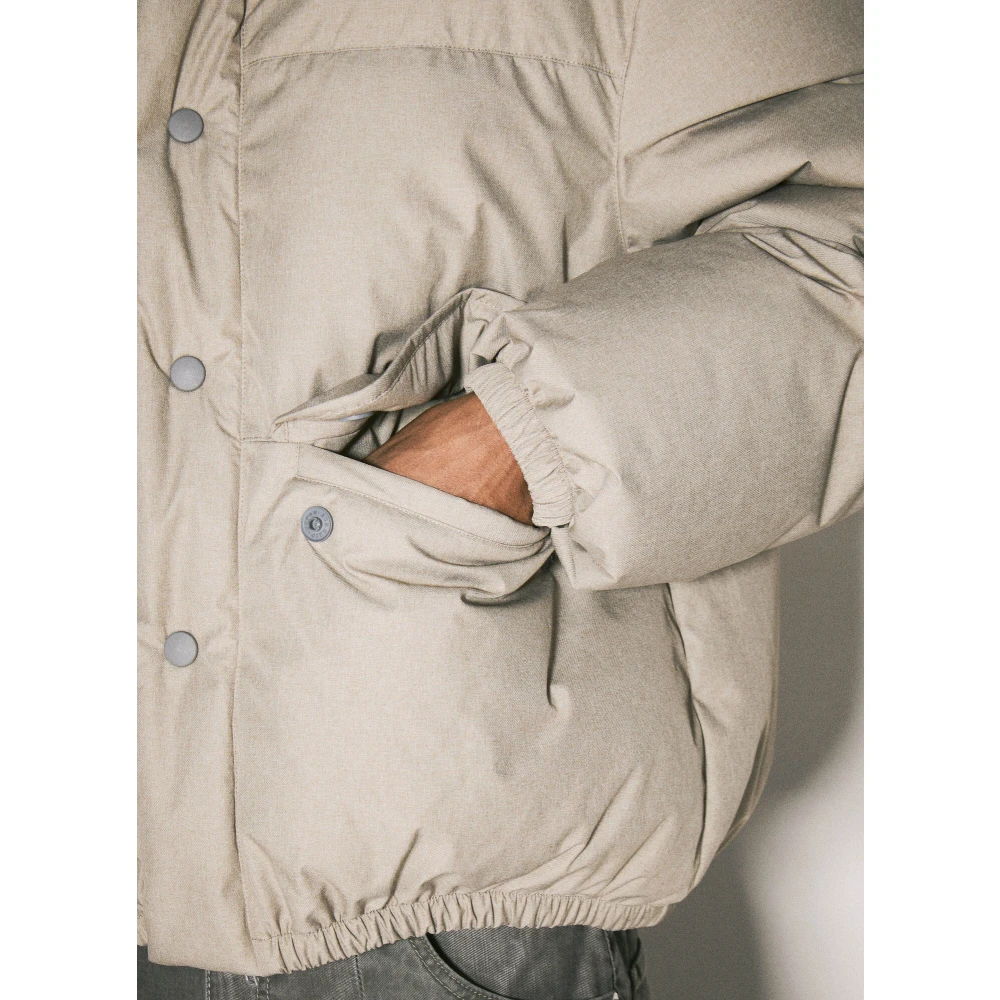 Our Legacy Doubleganger Mel Nylon Puffa Jas Beige Heren