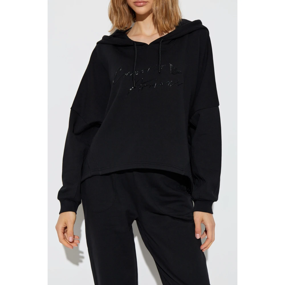 Emporio Armani Sweatshirt met logo Black Dames