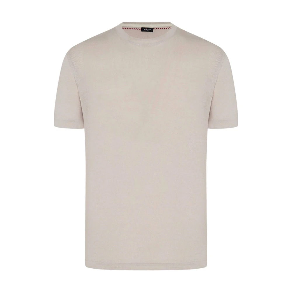 Kiton Zachte Katoenen Jersey T-Shirt Gray Heren