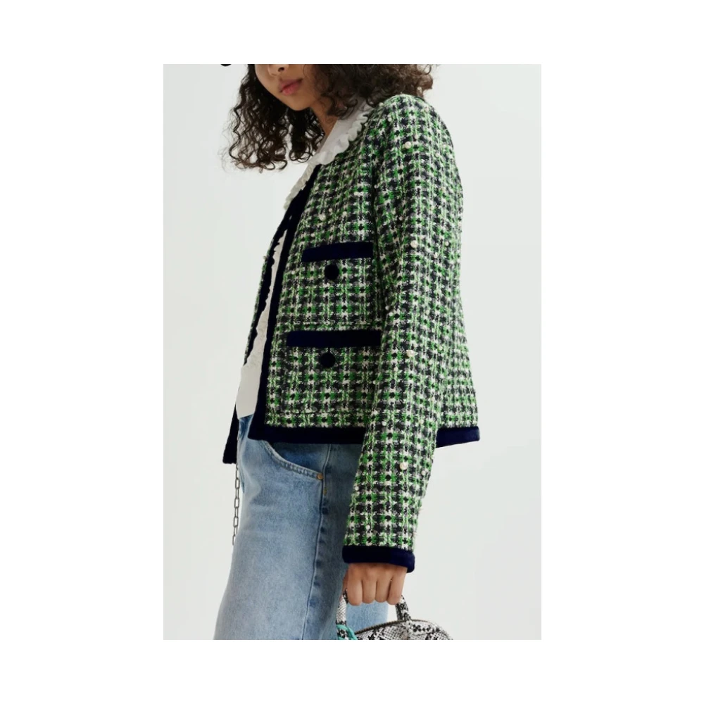 Essentiel Antwerp Tweedvest met parelversieringen Multicolor Dames