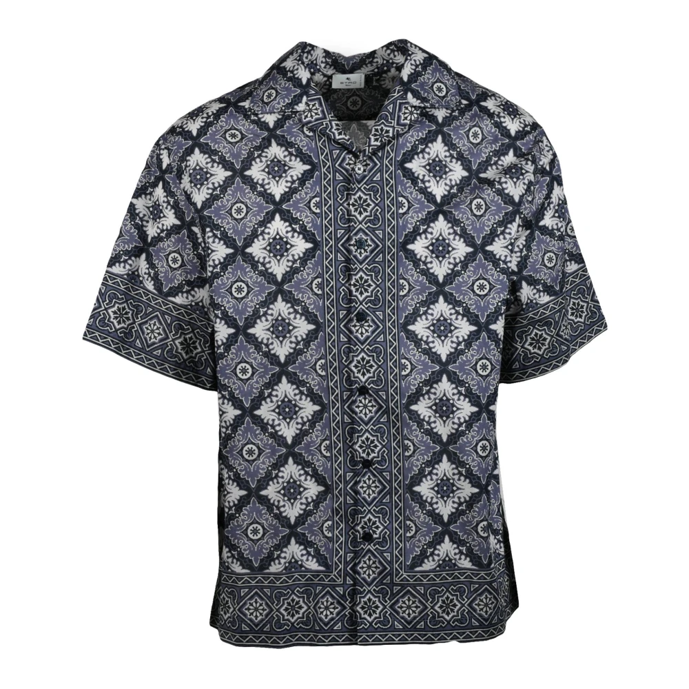 ETRO Katoenen Overhemd 100% Blue Heren