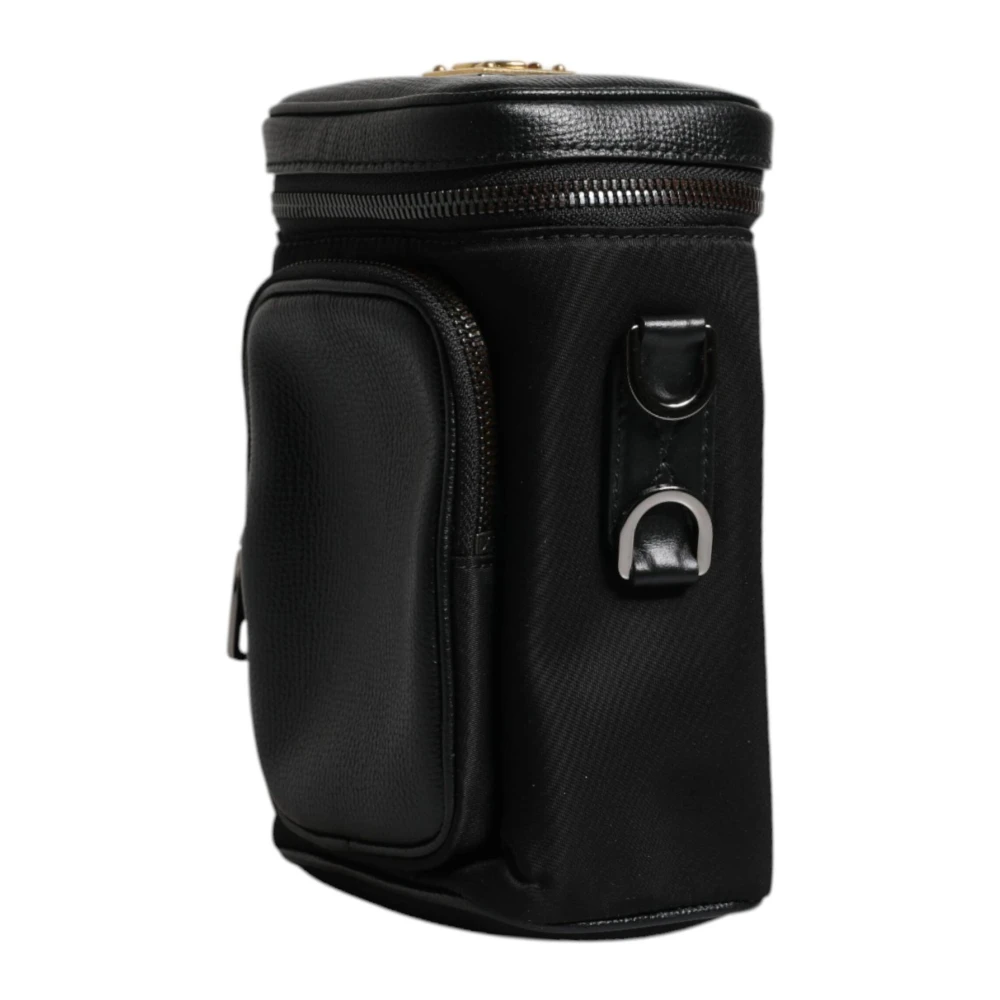 Dolce & Gabbana Zwarte leren Crossbody cameratas Black Heren