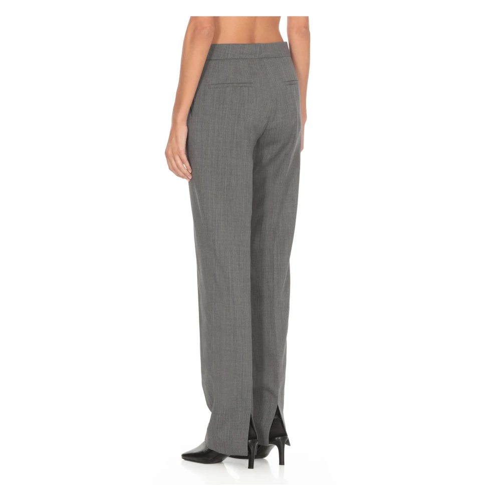 Jil Sander Grijze Wollen Broek met Zakken Gray Dames