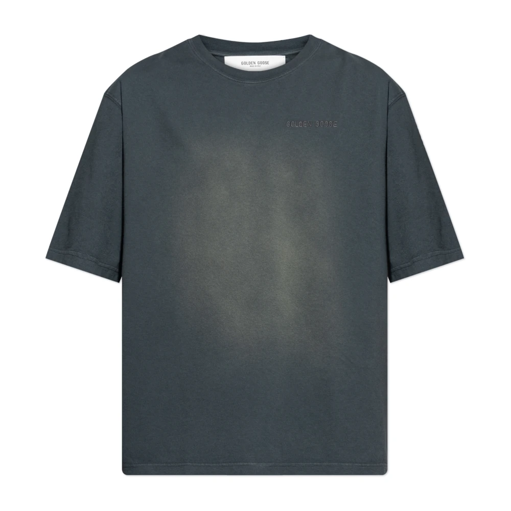 Golden Goose Men's Gray/Golden Vintage-Effect T-Shirt