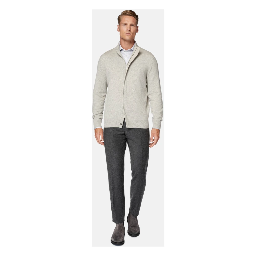 Boggi Milano Full Zip Jumper Gray Heren