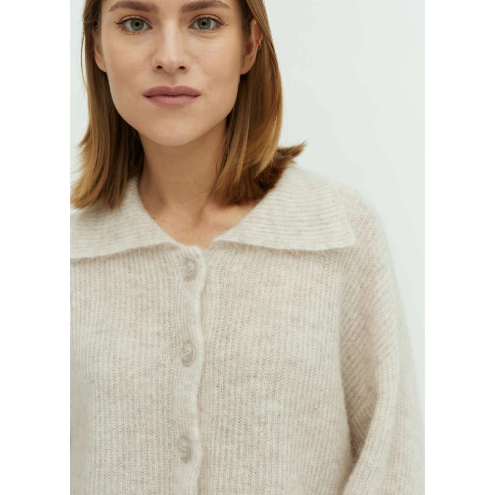 MbyM Beige Gebreid Vest met Knoopsluiting Beige Dames