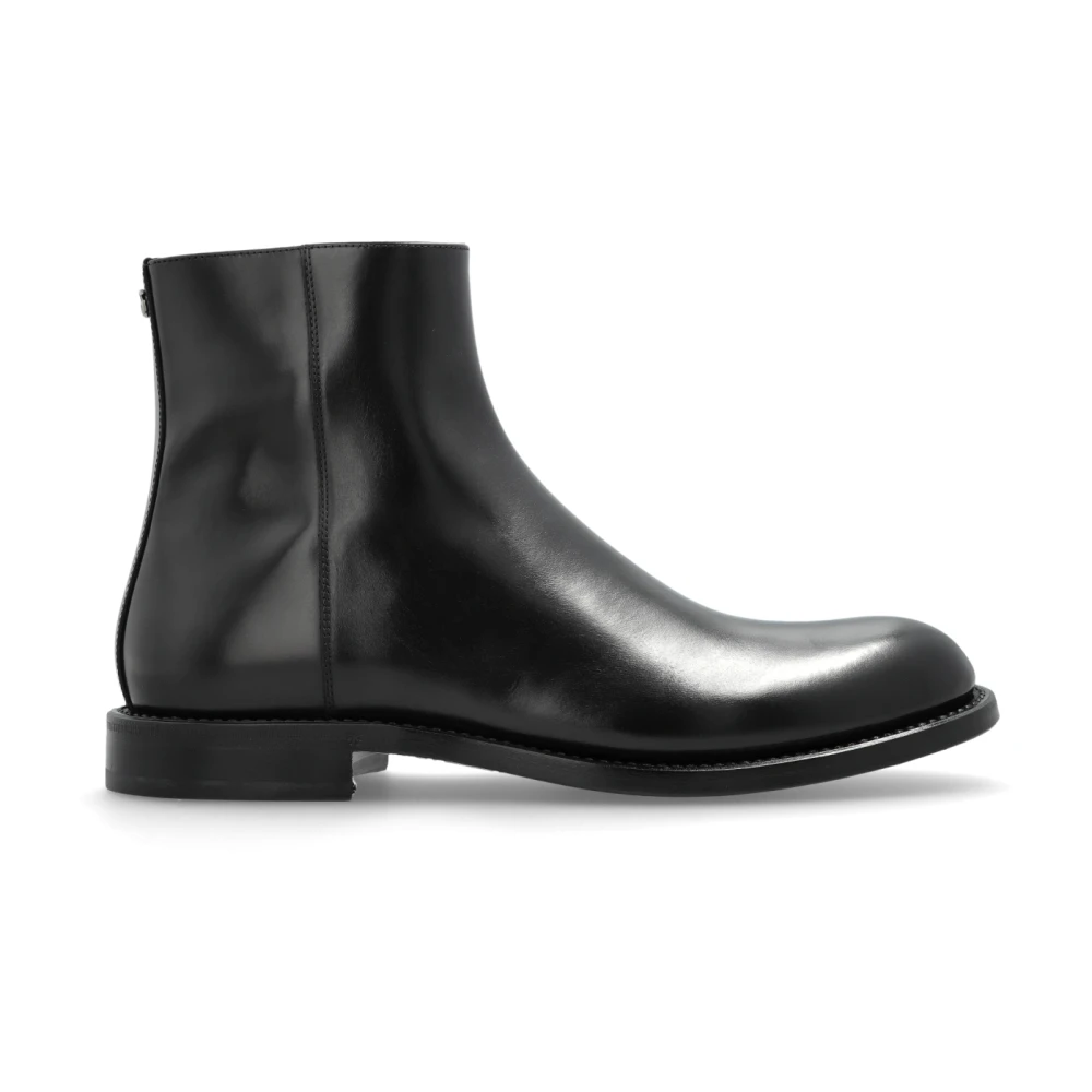 Dolce & Gabbana Men's Black Ankle Boots, 8 Uk, Leather Ankle Boots