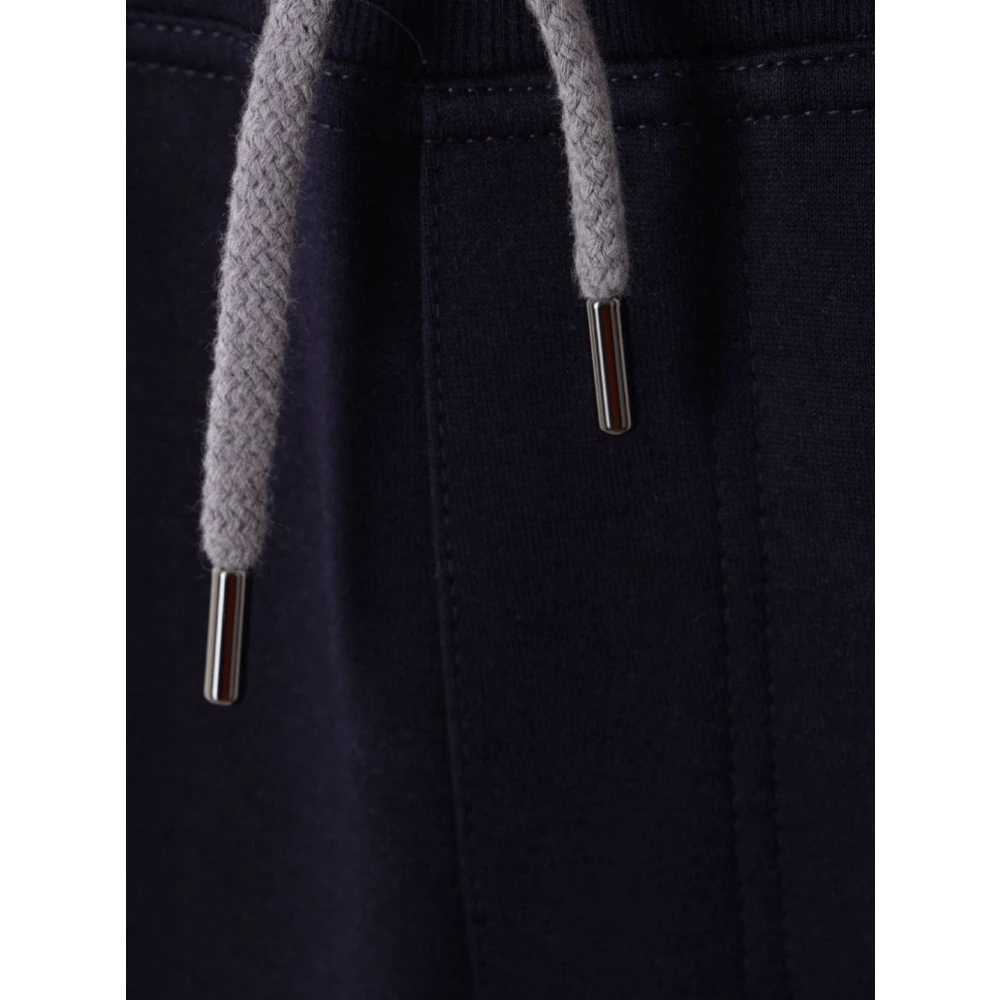 BRUNELLO CUCINELLI Blauwe Katoen Kasjmier Blend Trainingsbroek Blue Heren