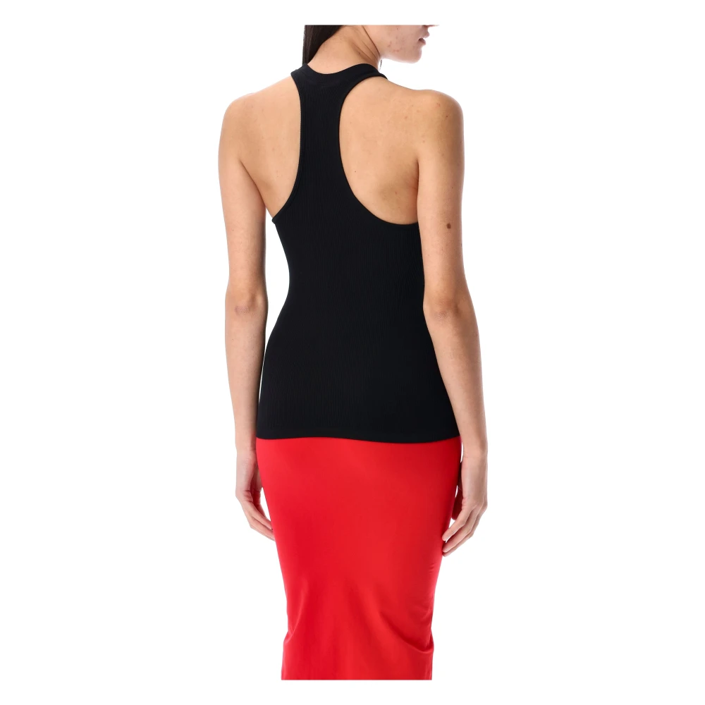 Andrea Adamo Stijlvolle Ribtop voor Vrouwen Black Dames