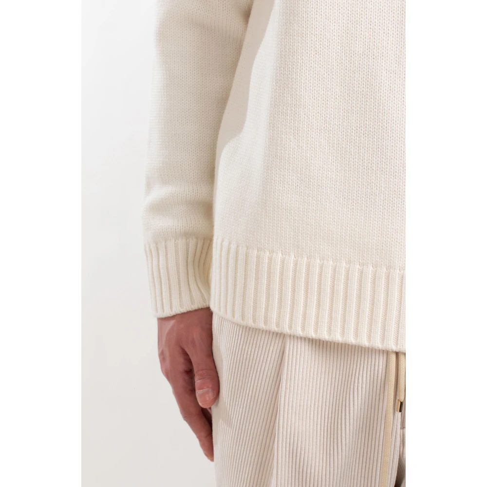 Eleventy Raglantrui met vulkaanhals White Heren