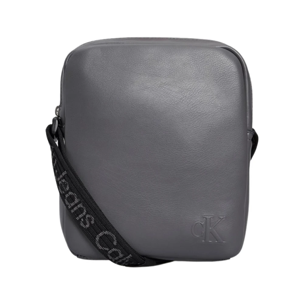 Calvin Klein PU Leren Schoudertas Reporter18 Gray Heren