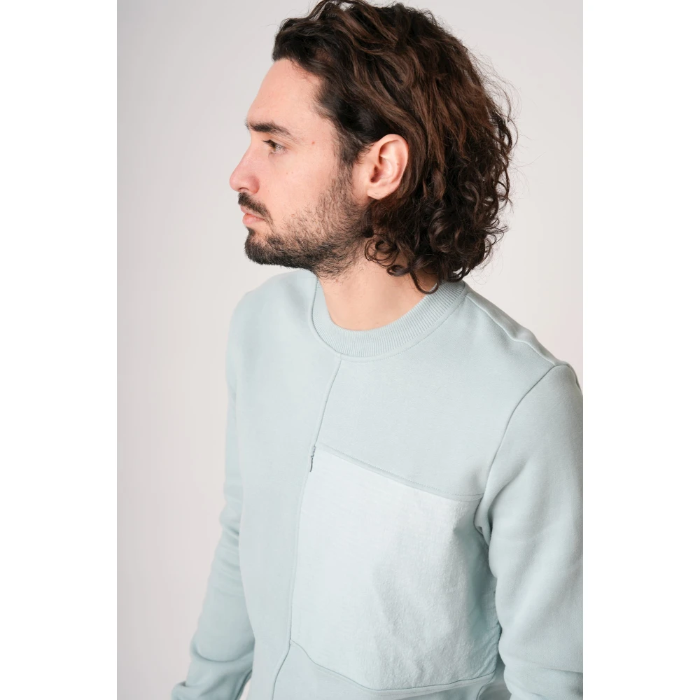 Kultivate Lichtgekleurde Favoriete Sweatshirt met Speelse Uitdrukking Blue Heren