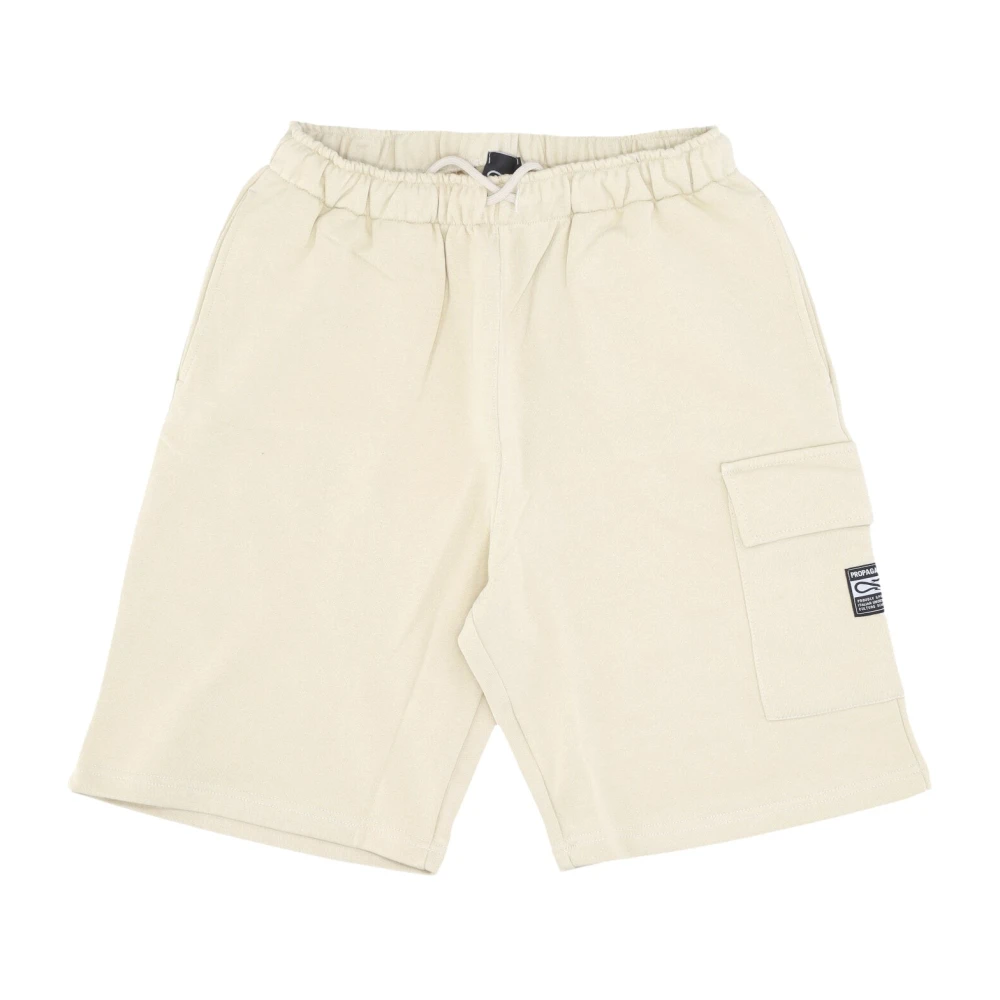 Propaganda Cargo Sweatshorts Klassiek Label Beige Heren