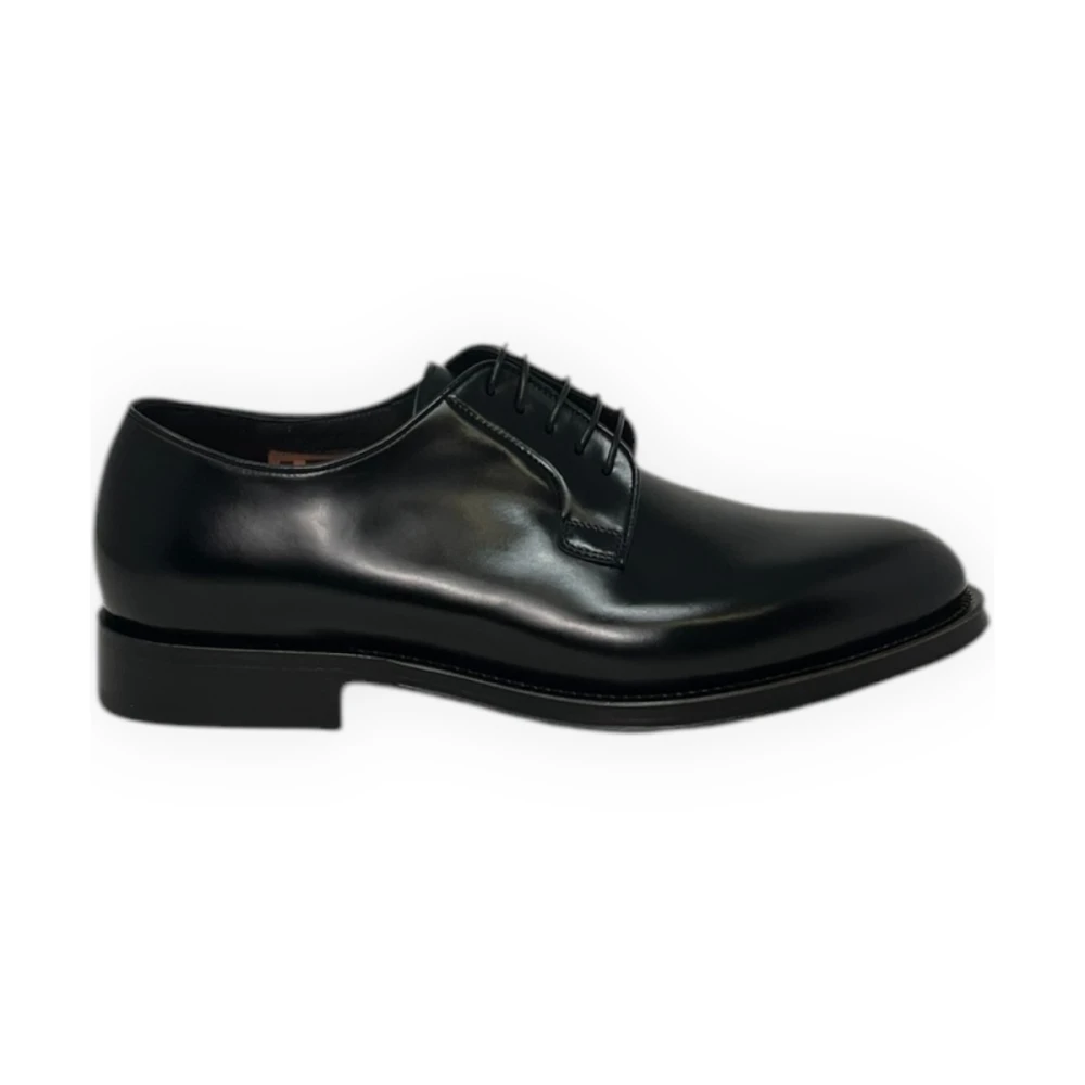 Santoni Men's Black Dress Shoes, 8 Uk, Classic Derby Shoes Ensley Collection