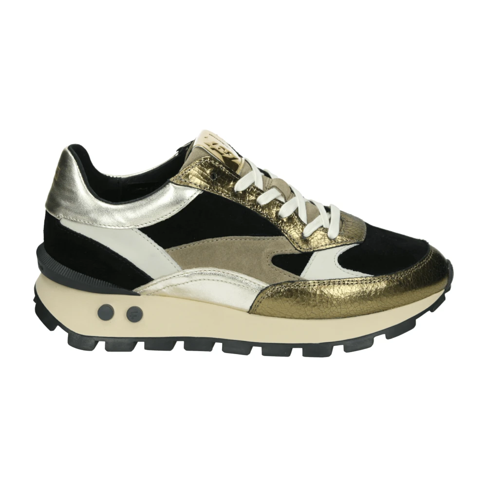 Floris van Bommel Gouden Sportieve Lage Sneakers Blokki 04.00 Dames Schoenen Veelkleurig Multicolor