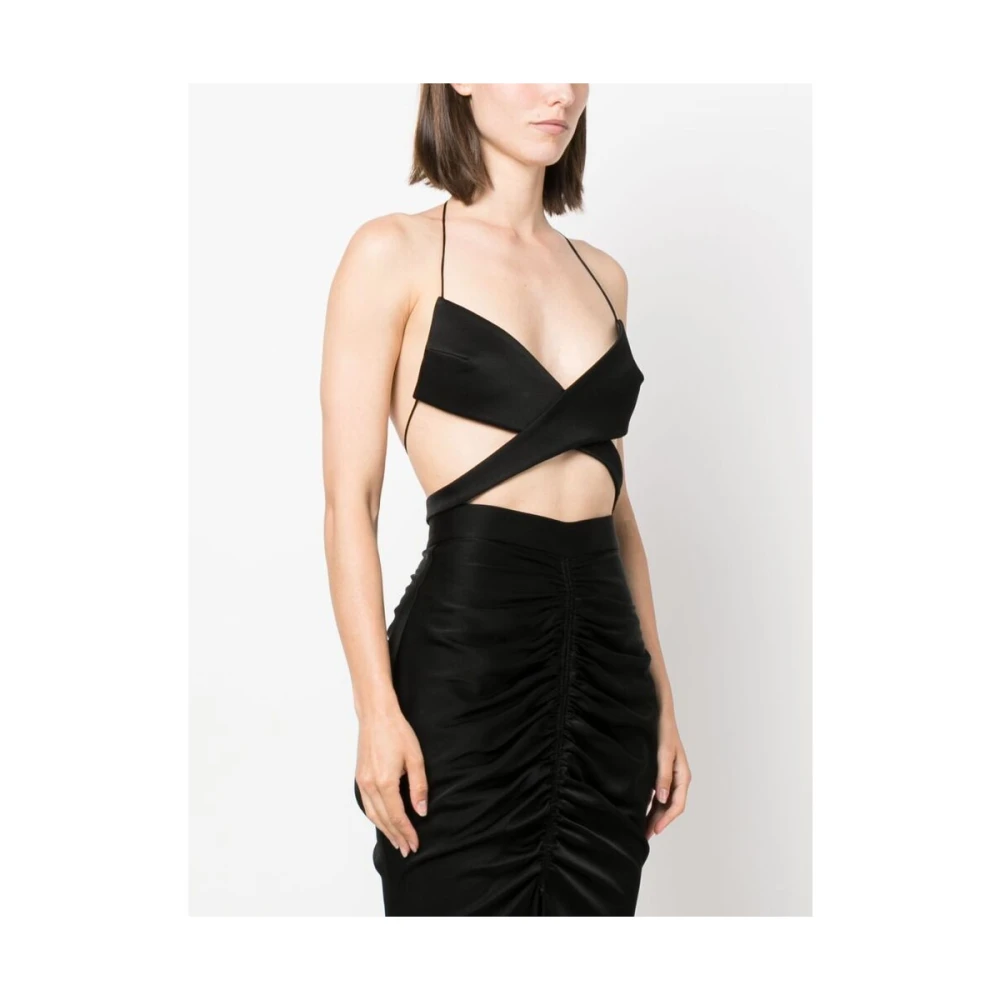Alex Perry Zwarte Wraparound Top met Uitsparingen Black Dames