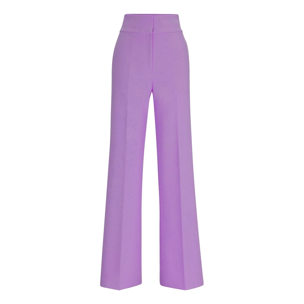 Hugo Boss Paarse Marlenehose met elastische taille Purple Dames