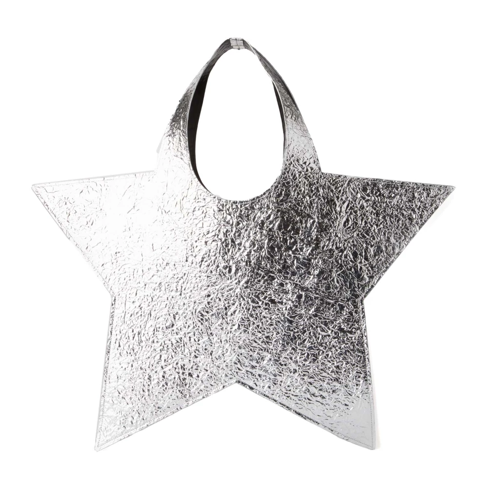 Coperni Totes & shoppers Foil Star Tote Bag Shopper Bag Leather Silver in zilver