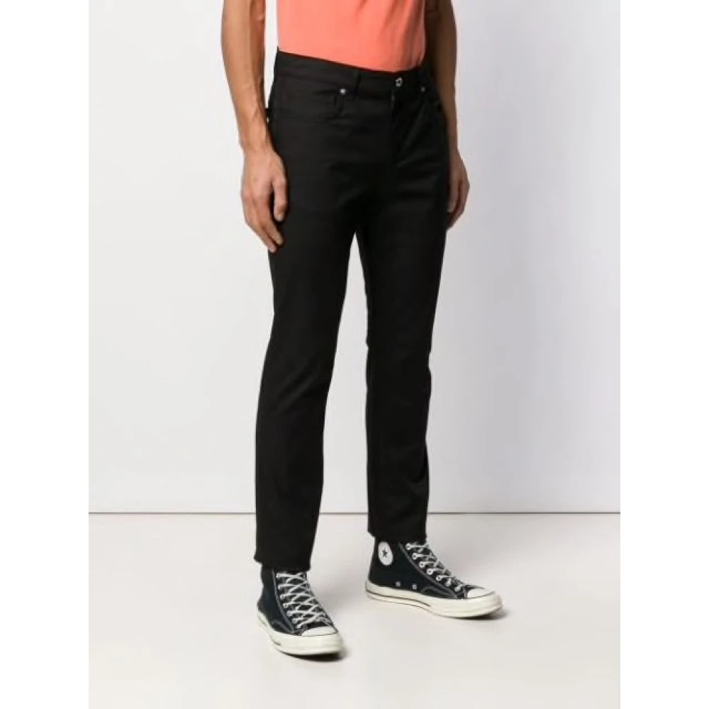 Moschino Zwarte Slim Fit Jeans met Metallic Logo Black Heren