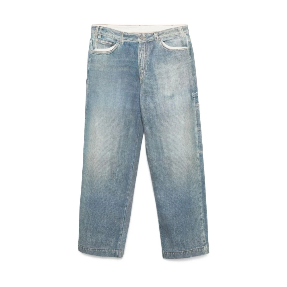 Emporio Armani Lichtblauwe Katoenmix Wide Leg Jeans Blue Heren