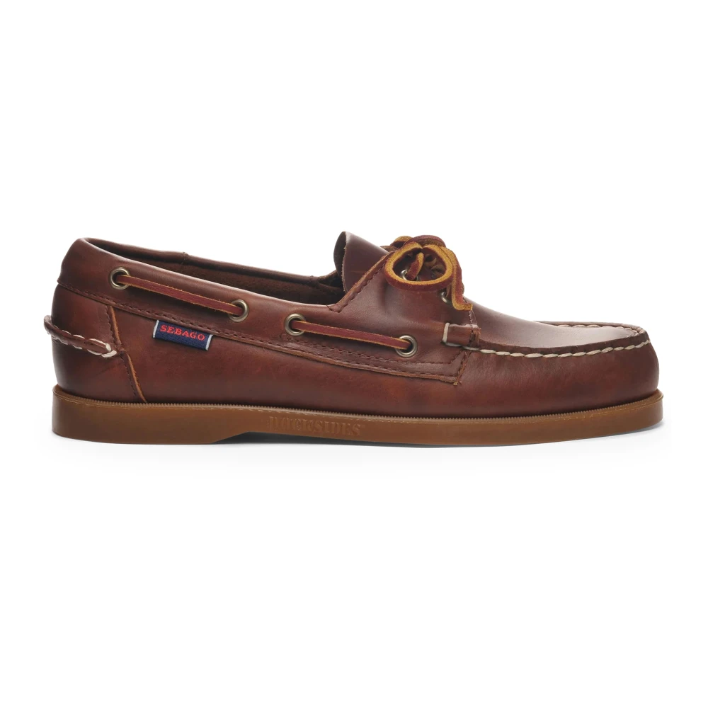 Sebago Brown Boat Shoes, Male, 6 Uk, Portland Waxed