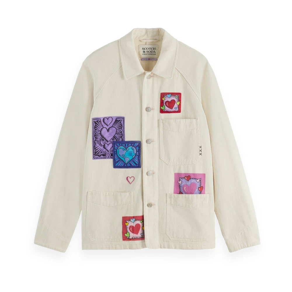 Scotch & Soda Spijkerjasje met print White Heren