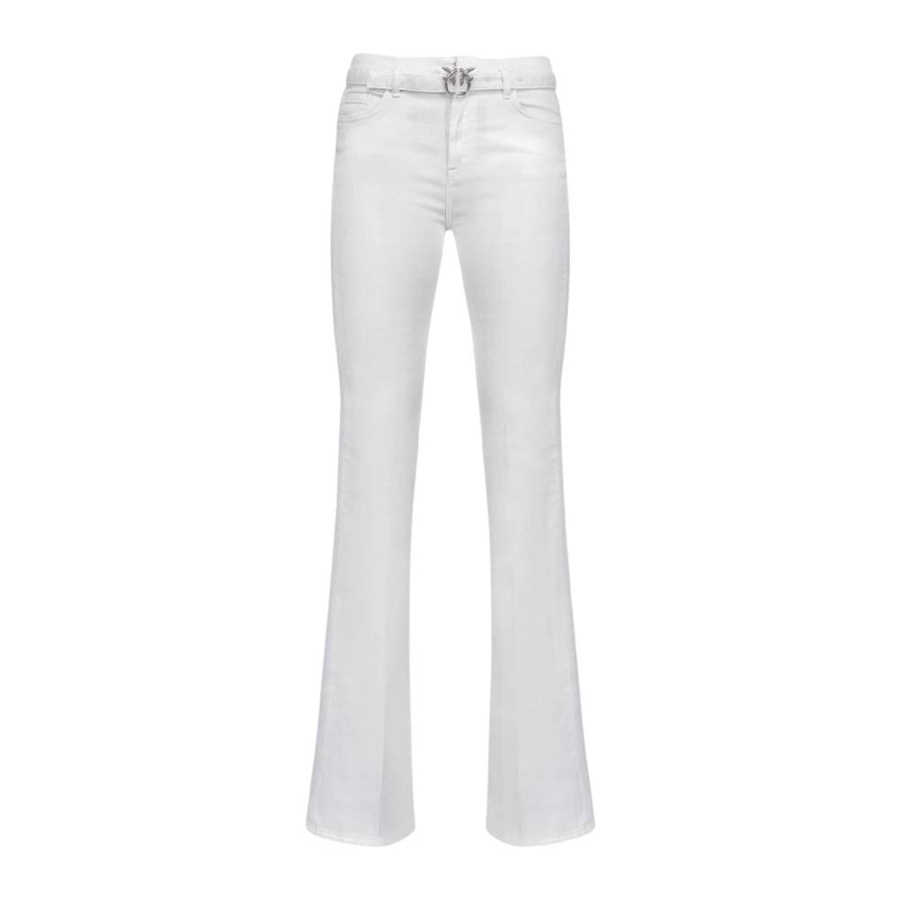 PINKO Retro Flare Jeans White, Dam