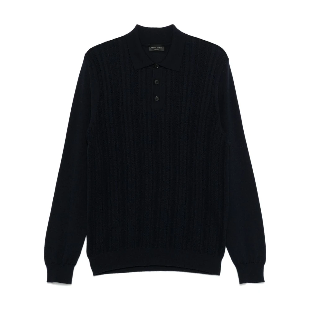 Roberto Collina Blauwe T-shirts en Polos Blue Heren