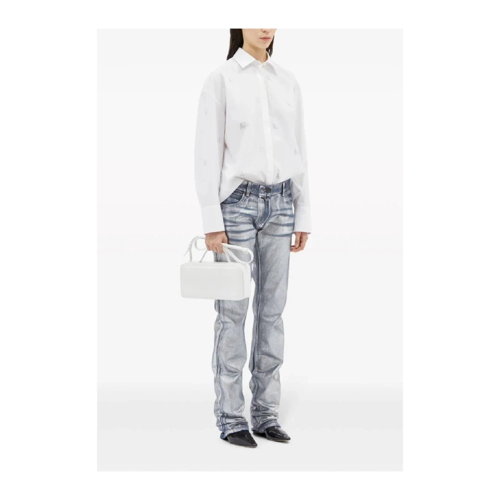 Msgm Blauwe Katoenen Broek voor Vrouwen Blue Dames