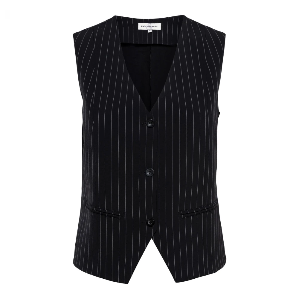 &Co Woman Gewatteerde Vest met Capuchon Black Dames
