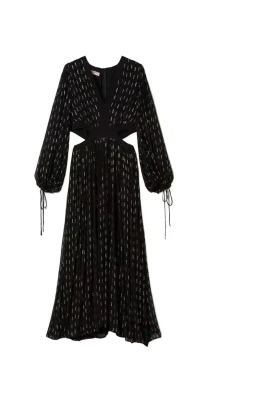 Georgette Broderad Maxiklänning