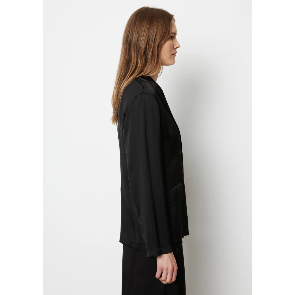 Marc O'Polo Satin blazer relaxed Green Dames
