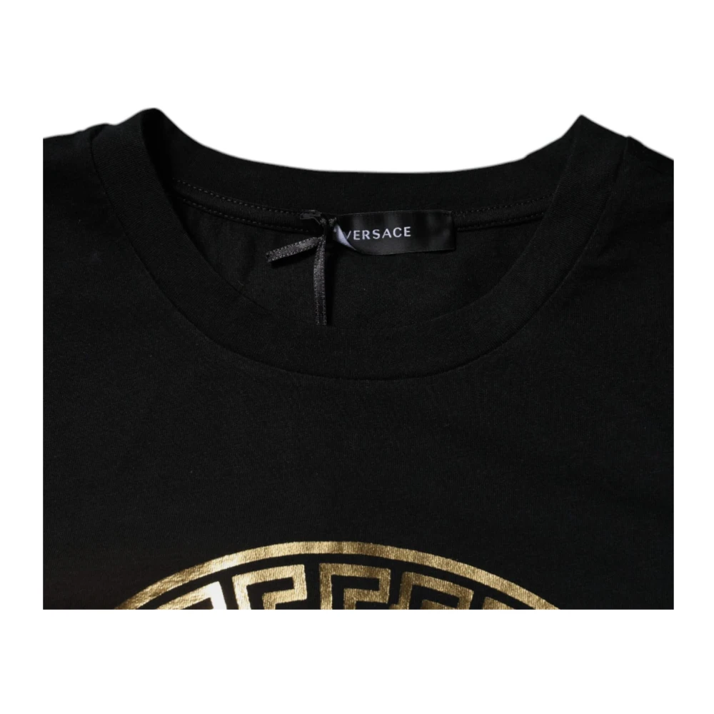 Versace Medusa Print Crew Neck T-shirt Black Heren