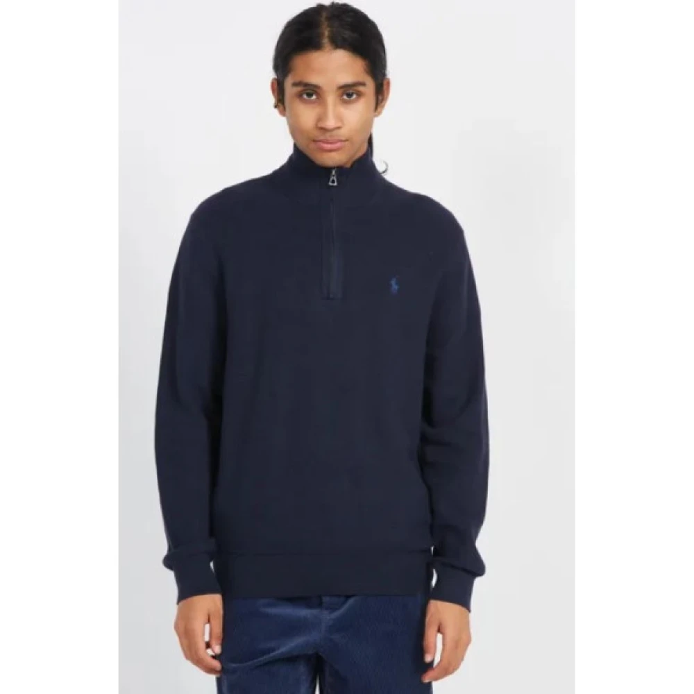 Polo Ralph Lauren Half-Zip Trui met Honingraatstructuur Blue Heren
