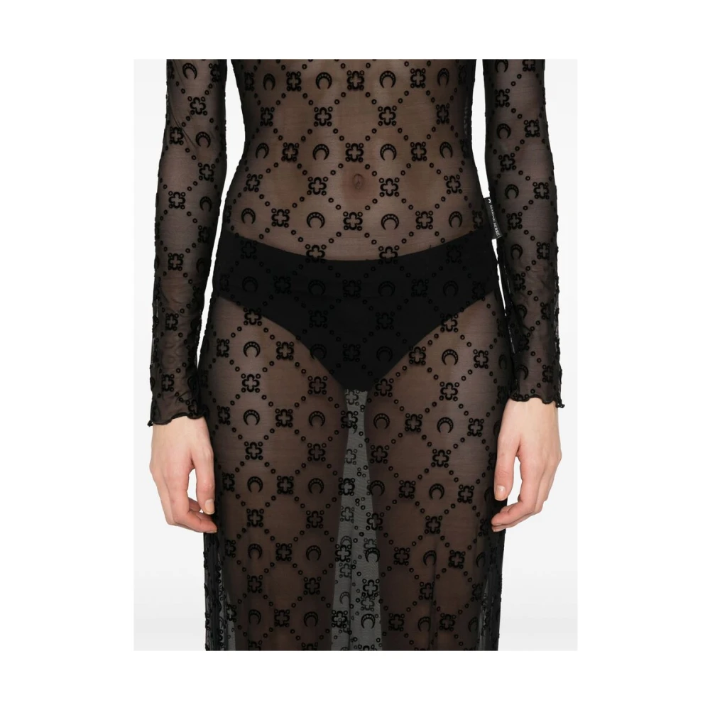 Marine Serre Stijlvolle Zwarte Jurk Black Dames