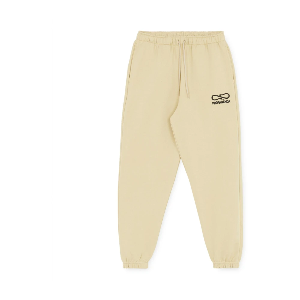 Propaganda Katoenen Gebreide Kleding en Sweatpants met Logo Borduursel Beige Heren