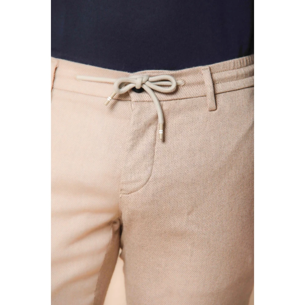 Mason's Slim Fit Flanellen Chino Jogger Broek Gray Heren
