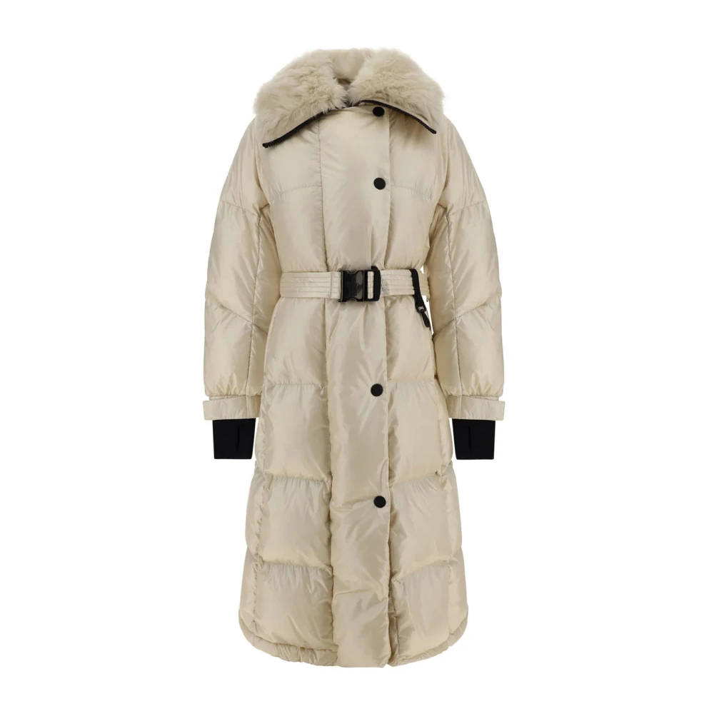 Moncler Beige Vadderad Jacka med Avtagbar Päls Beige, Dam