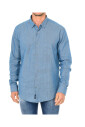 chemise-bleue-manches-longues-col-revers