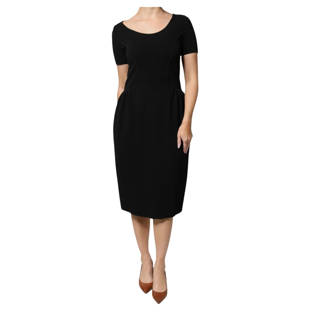 Emporio Armani Vrouw Zwart Kleedjes Dames, S, Nylon, E Sheath Midi Jurk