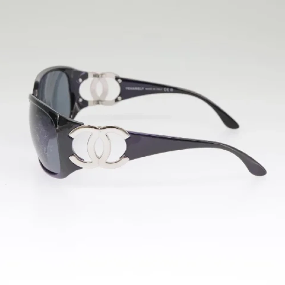 Chanel Vintage Pre-owned Plastic sunglasses Black Dames