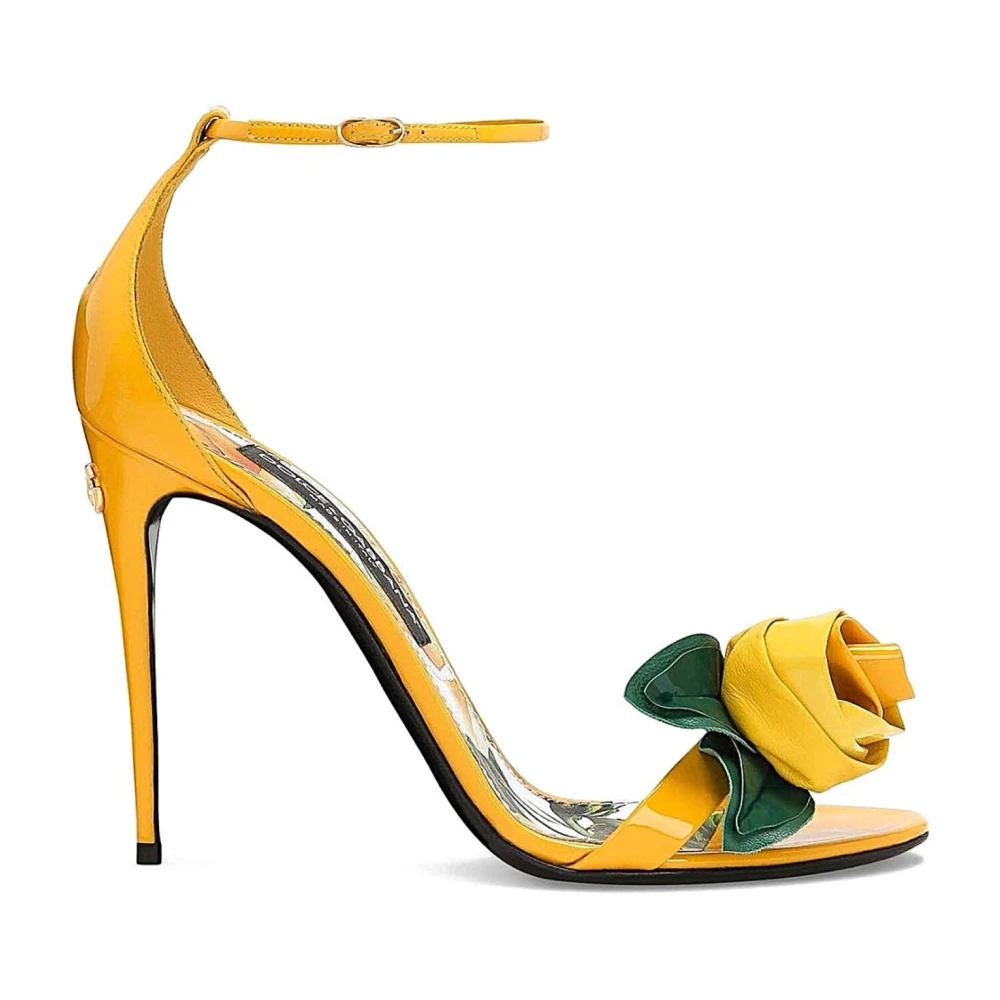 Dolce & Gabbana Women's Yellow High Heel Sandals, 5 1/2 Uk, Sandalo